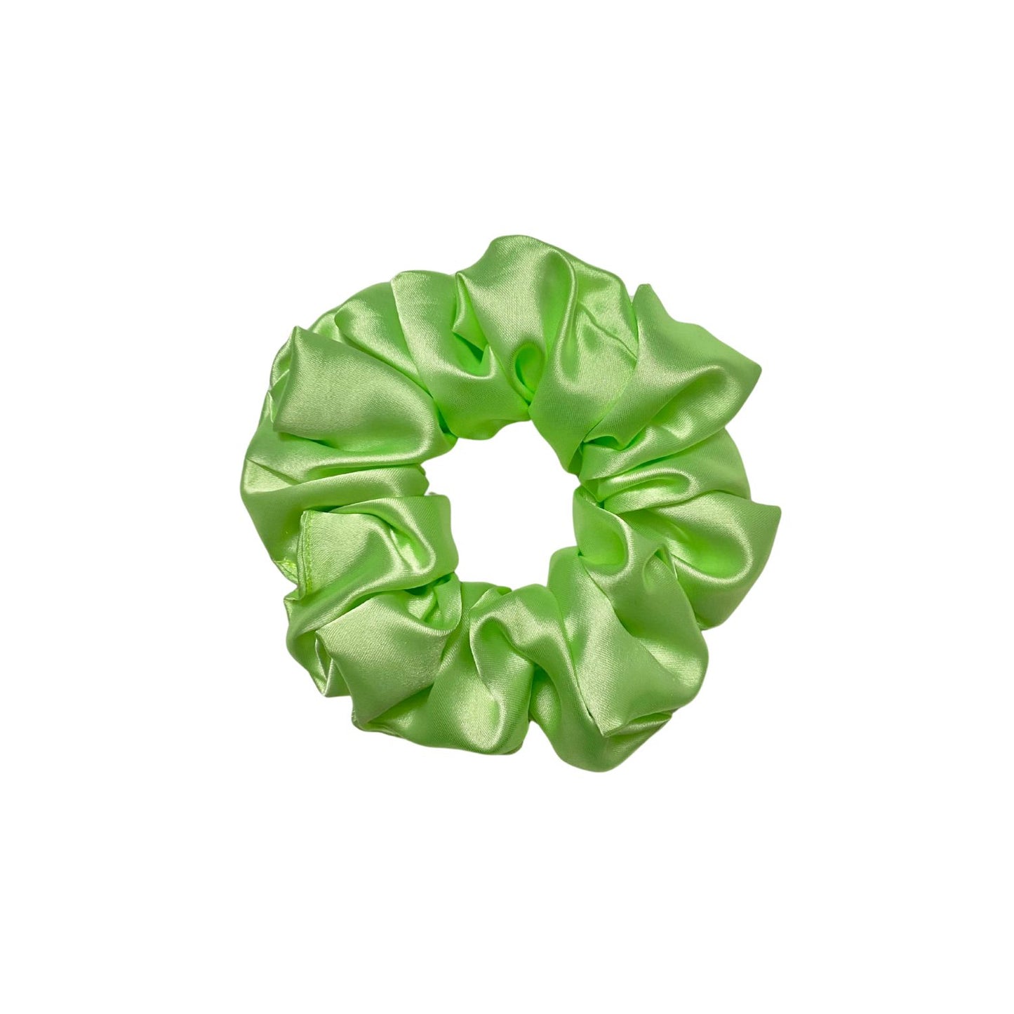 Lime Green Scrunchie in extra-large size by RedBerry Cuddle. A bright, refreshing green hair accessory with a soft, plush texture, perfect for a voluminous and secure hold.