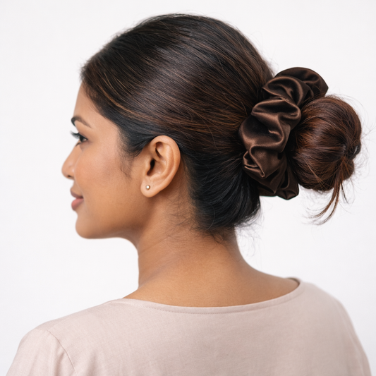 Espresso Brown Scrunchie - L