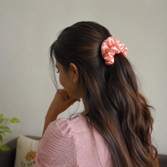Plain Satin Scrunchies