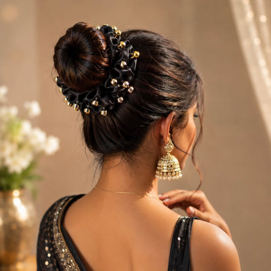 Black Ghungroo Scrunchie