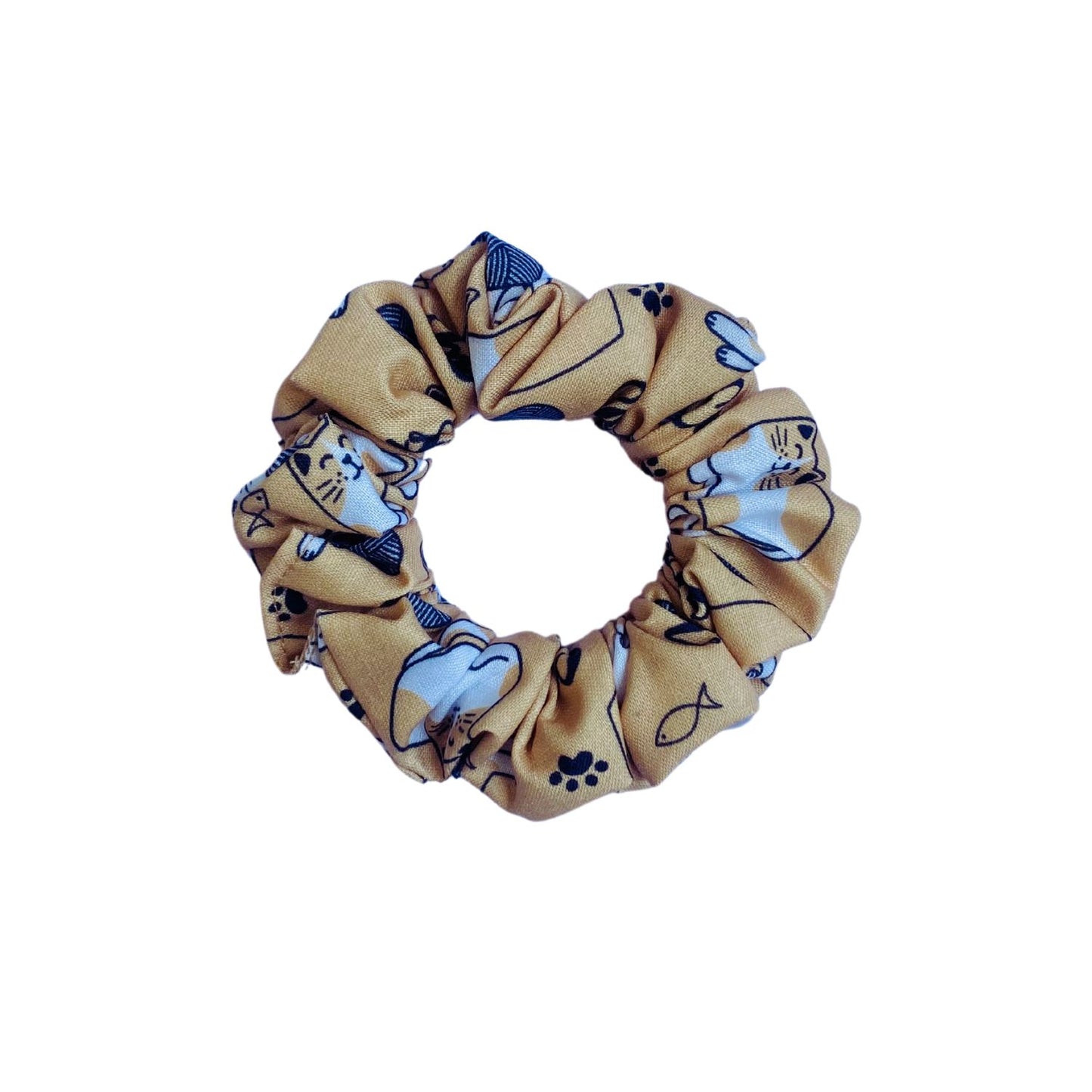Cat Scrunchie by RedBerry Cuddle. A cute and stylish hair accessory featuring a charming cat-inspired design, crafted from high-quality fabric for a secure and comfortable hold.