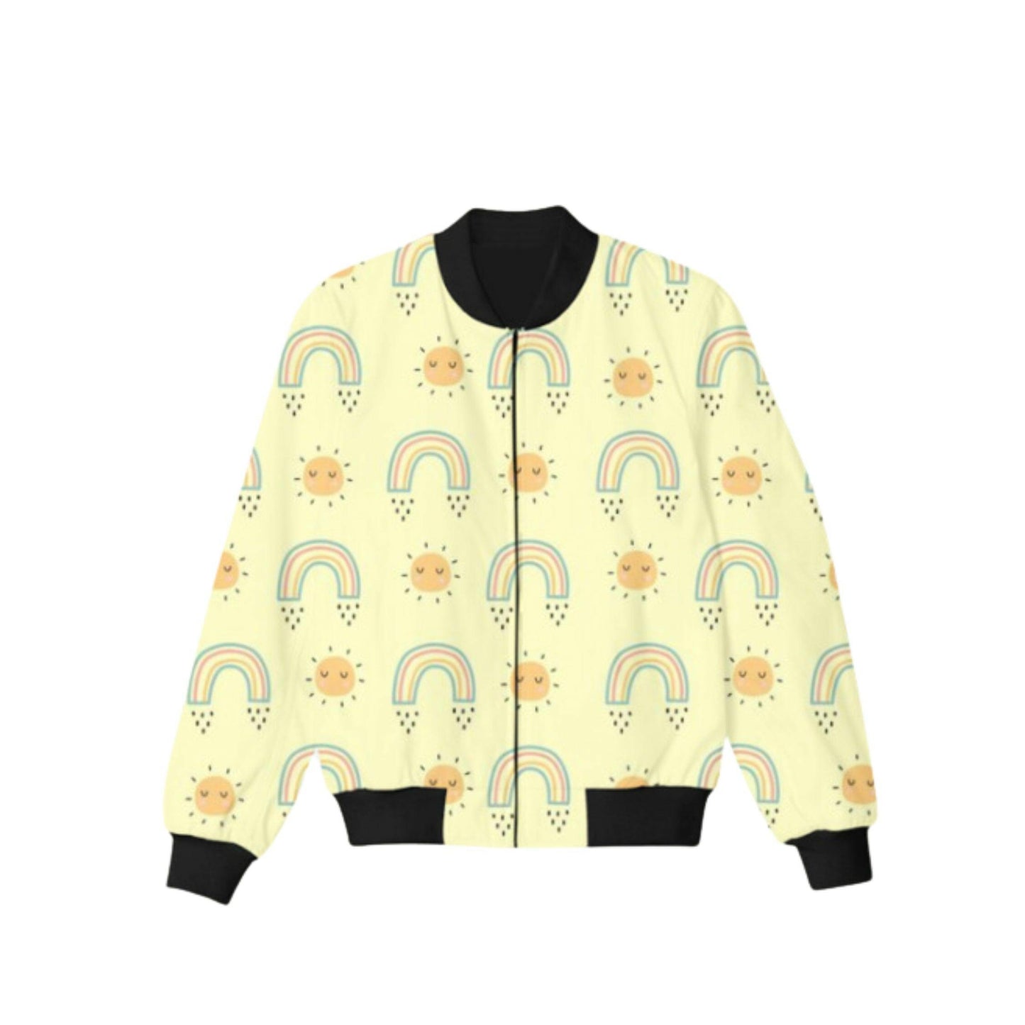 Rainbow yellow jacket for kids, designed by RedBerry Cuddle.