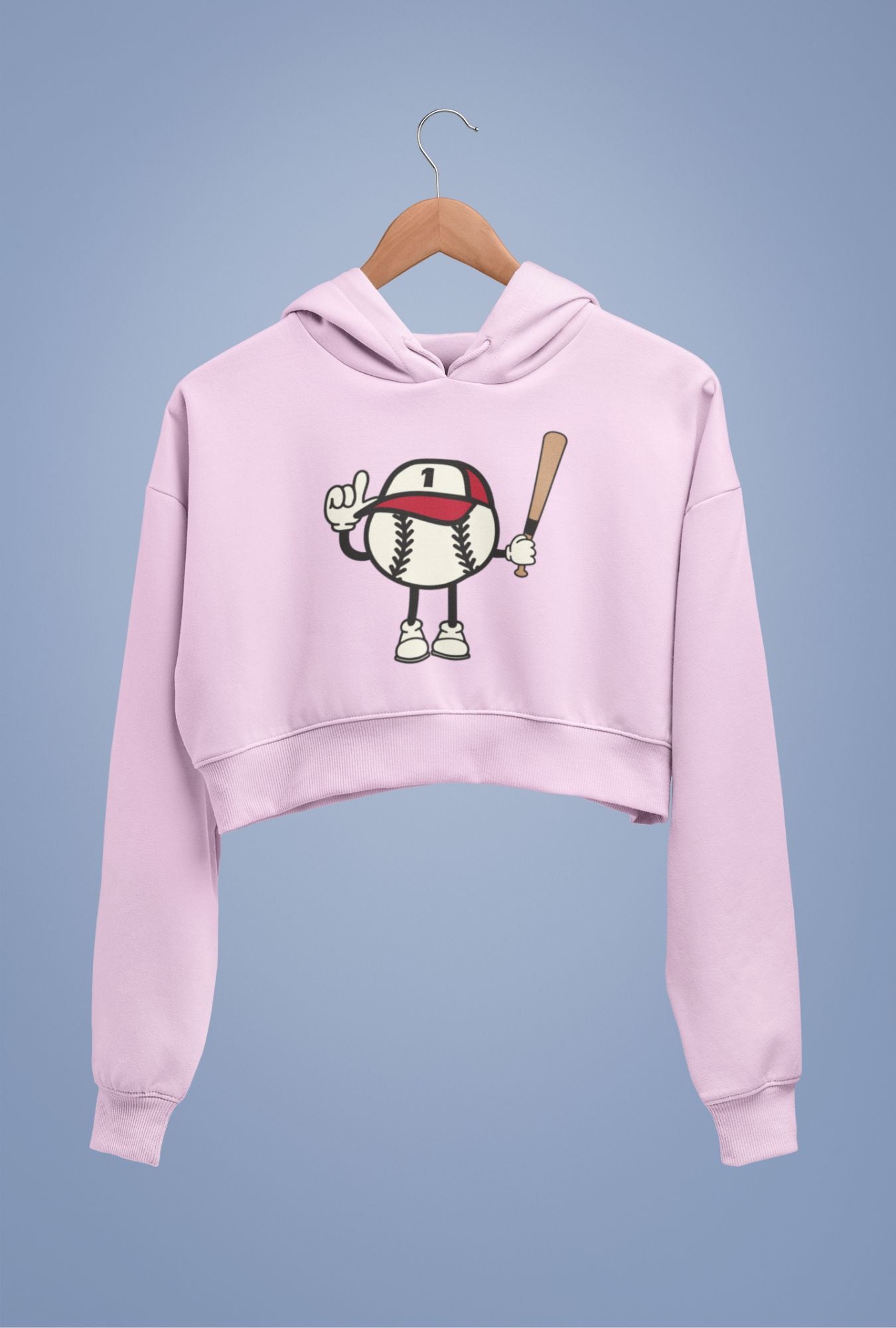 Cricket Women's Crop Hoodie by RedBerry Cuddle, featuring a cricket-themed design. This stylish hoodie offers a sporty and trendy look, perfect for casual wear.