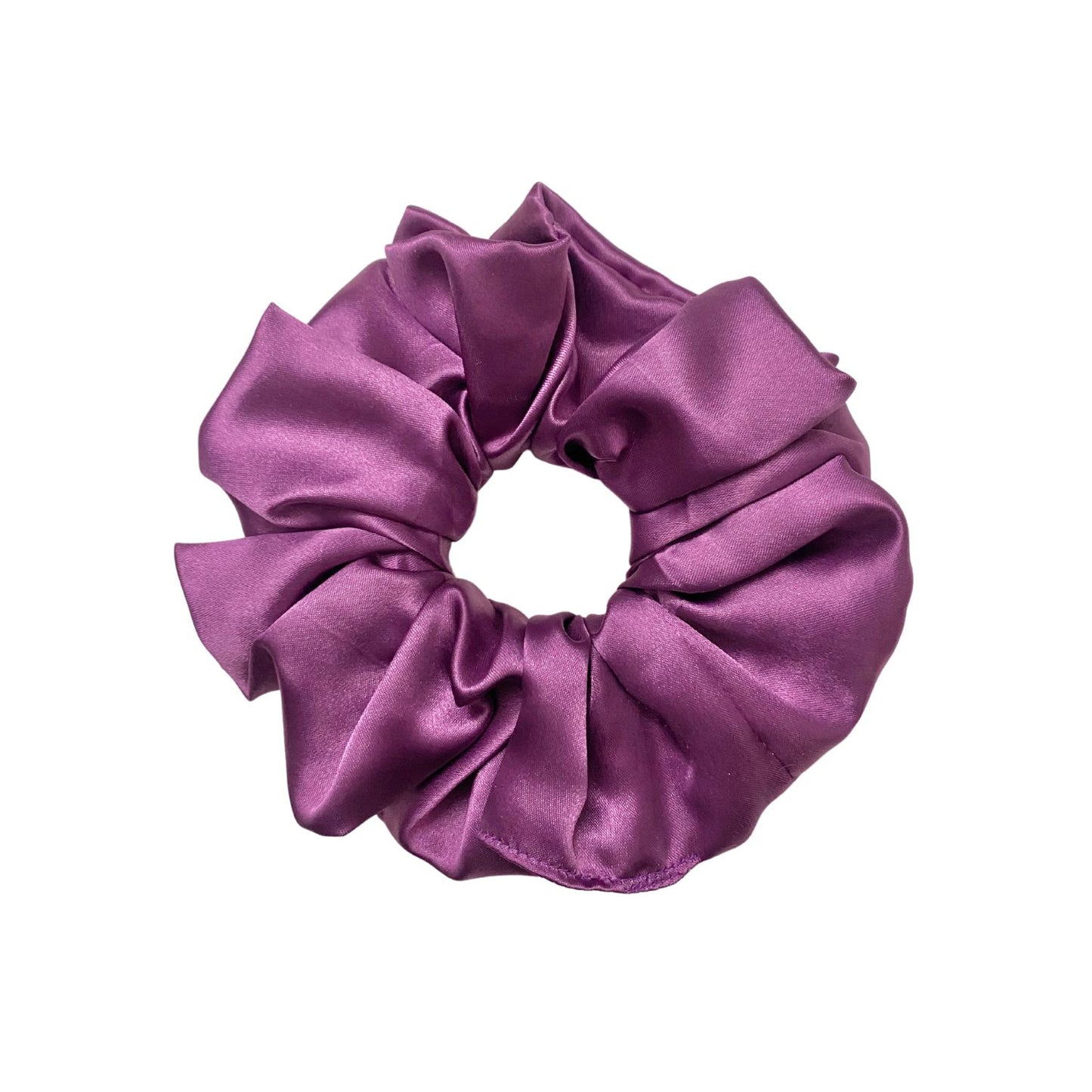 Mulberry Purple Scrunchie (XL Size) by RedBerry Cuddle, showcasing a bold purple shade, designed for an elegant and secure hold, perfect for voluminous hairstyles or accessorizing with style.