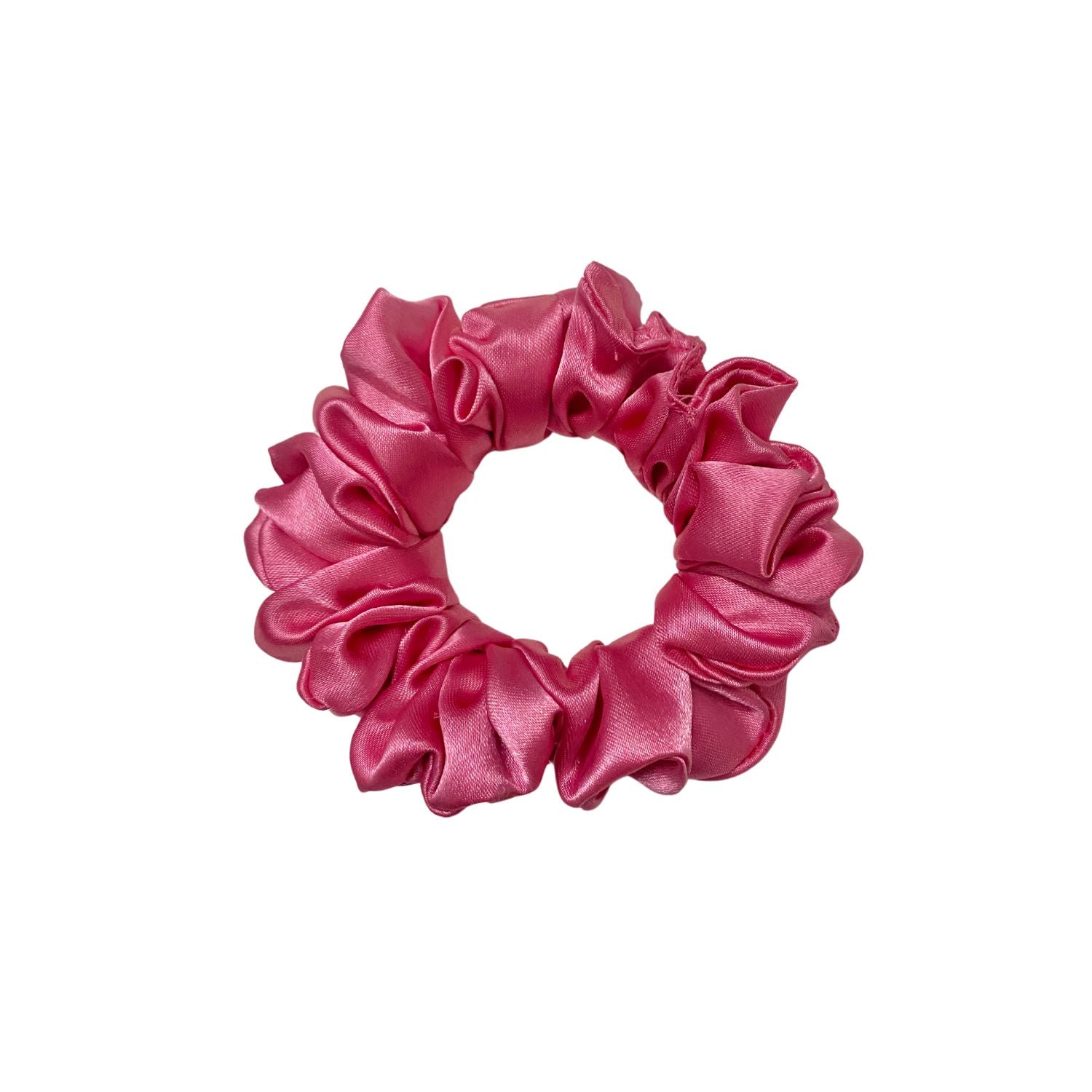 Bubblegum Pink Scrunchie (Small Size) by RedBerry Cuddle, a vibrant and soft hair accessory, ideal for adding a pop of color to your hairstyle.