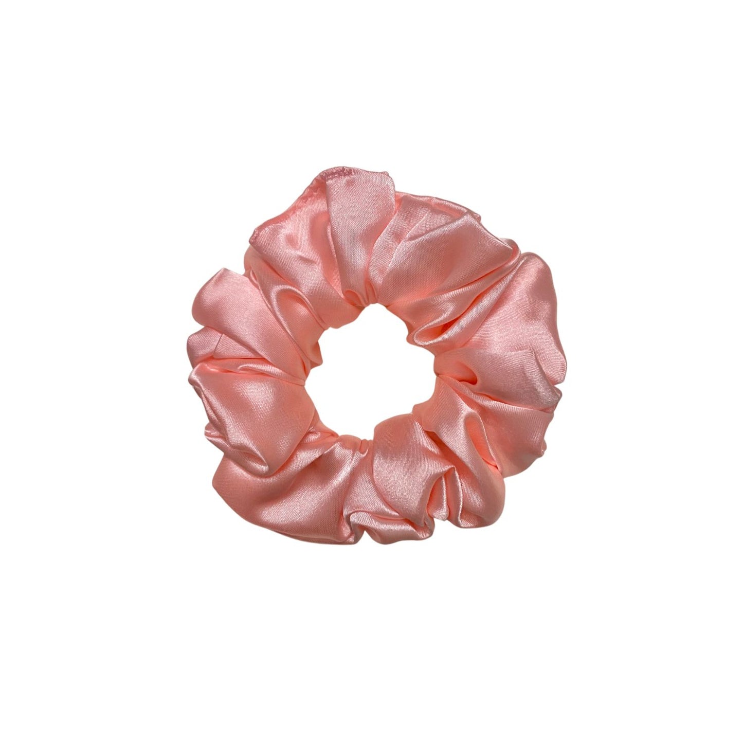 Flamingo Pink Scrunchie in medium size by RedBerry Cuddle. A vibrant pink hair accessory with a soft, plush texture, offering a secure and comfortable hold.