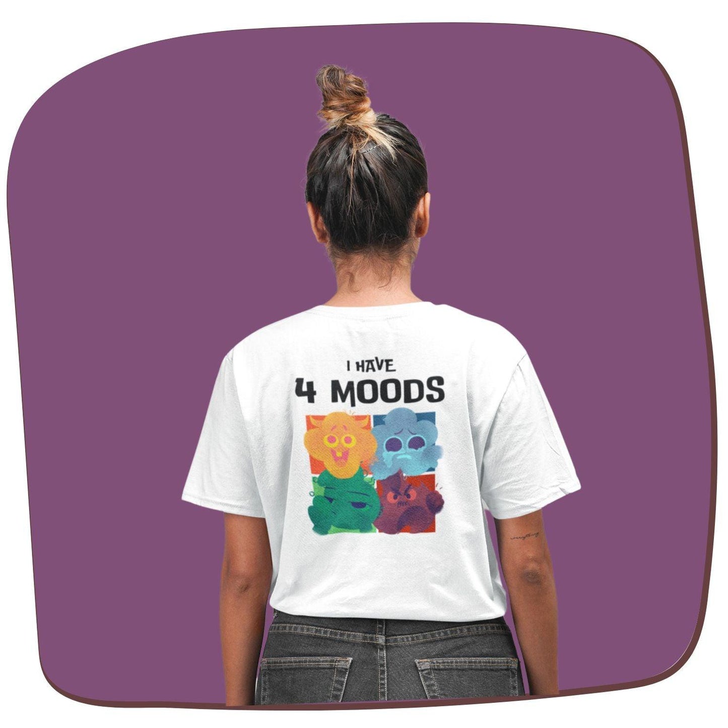 Mood Swing Women's Oversized T-shirt by RedBerry Cuddle, made from 100% cotton. This shirt features a playful 'Mood Swing' design, offering a comfortable and relaxed fit.