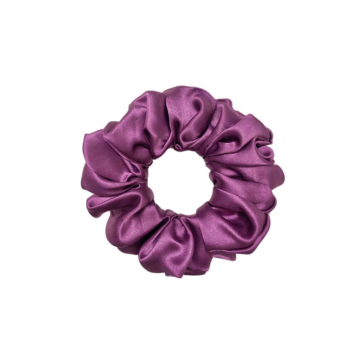 Mulberry Purple Scrunchie (Medium Size) by RedBerry Cuddle, featuring a vibrant purple hue, perfect for adding a pop of color to any hairstyle with a secure and comfortable fit.