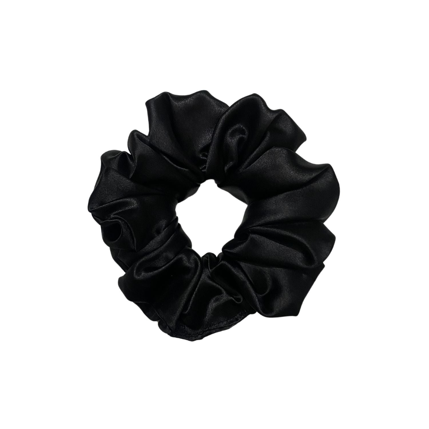Black Large Size Scrunchie by RedBerry Cuddle, a stylish and durable hair accessory designed for a secure hold, ideal for thick hair and various hairstyles.