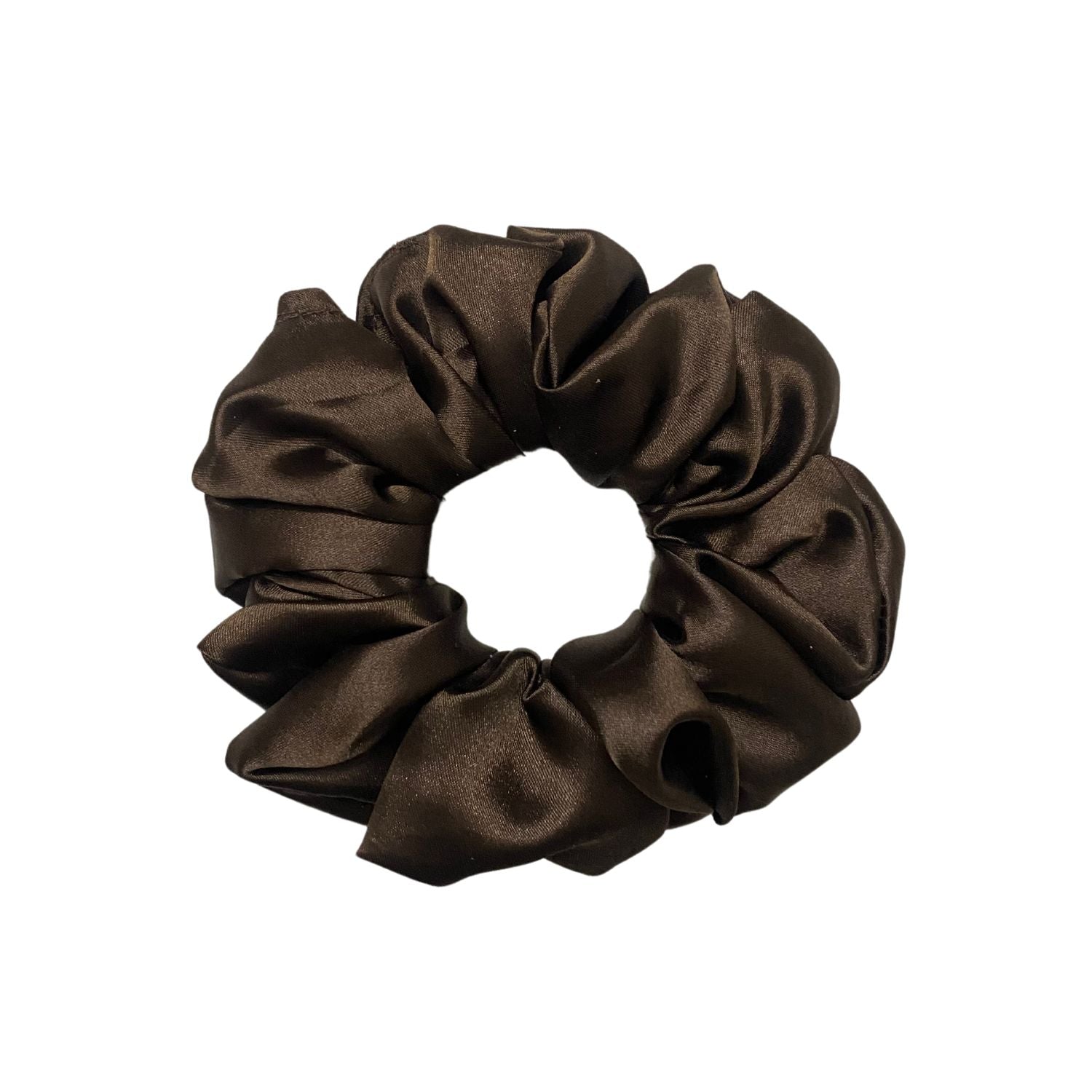 Espresso Brown Scrunchie (Large Size) by RedBerry Cuddle, featuring a rich brown hue, designed for a comfortable and stylish hair accessory.