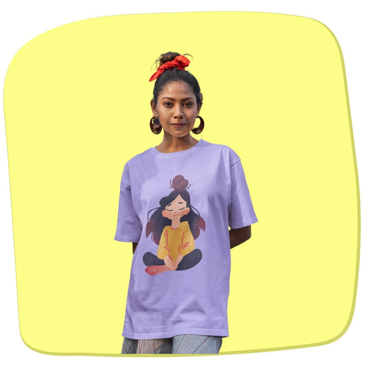 PEACE Women's Oversized T-shirt by RedBerry Cuddle, made from 100% cotton. It features a bold 'PEACE' design, offering a relaxed and comfortable fit for everyday wear.