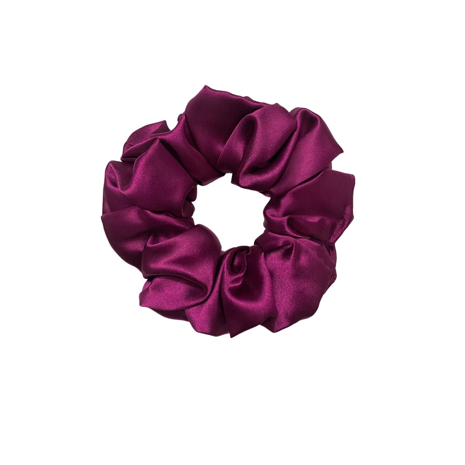 Imperial Purple Scrunchie in large size by RedBerry Cuddle. A luxurious, deep purple hair accessory with a soft, plush texture, perfect for a secure and elegant hold.