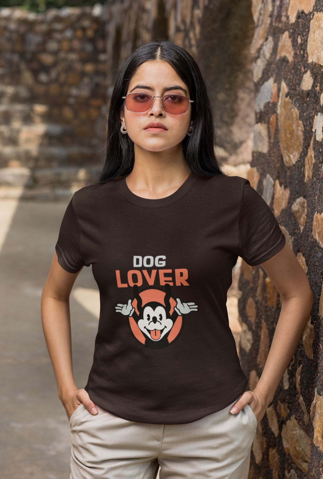 Dog Lover Women's T-shirt by RedBerry Cuddle, made from 100% cotton. It features a cute dog-themed design, perfect for expressing love for dogs while staying comfortable.