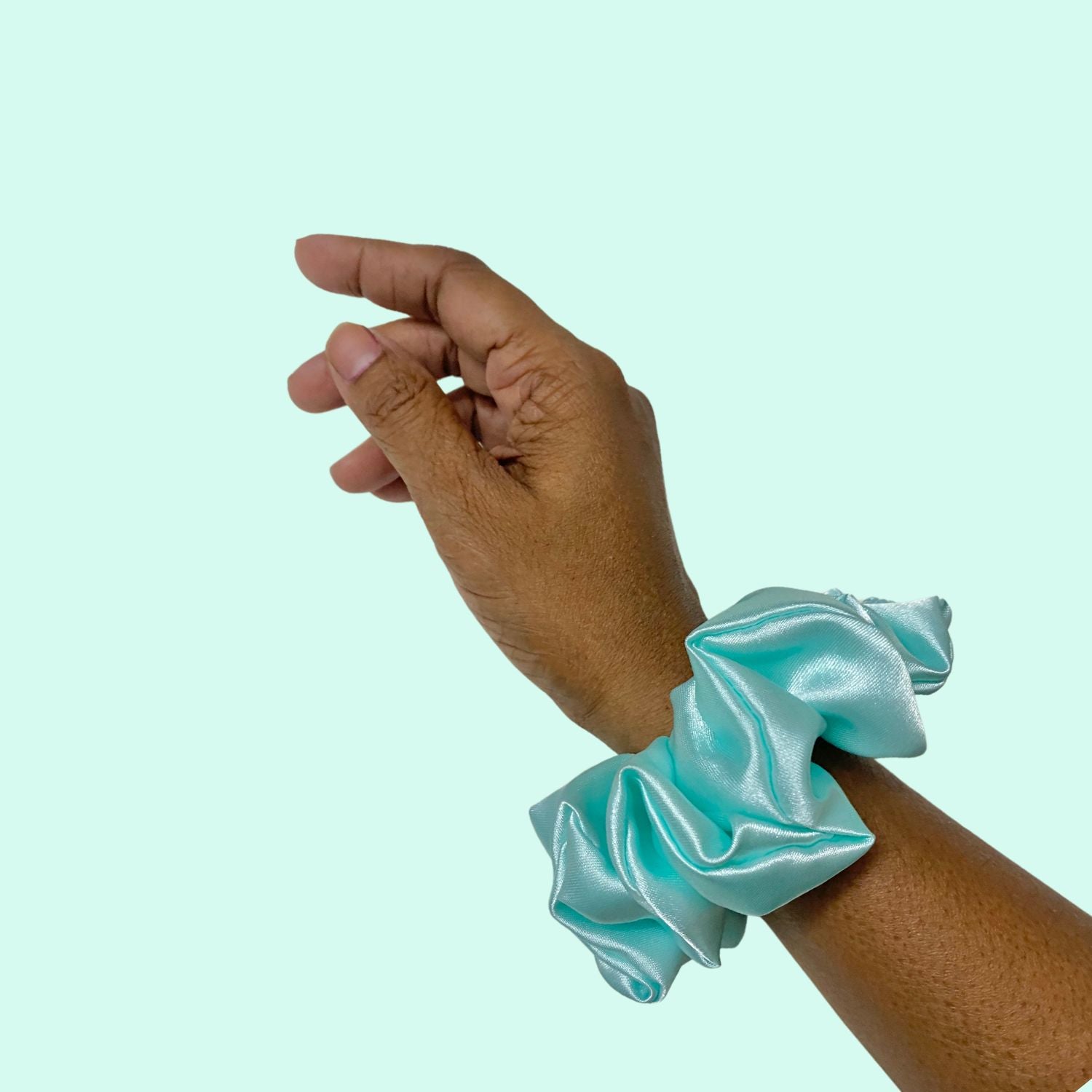 Ocean Blue Scrunchie (Medium Size) by RedBerry Cuddle, a stylish and durable hair accessory designed for a comfortable hold and vibrant look.