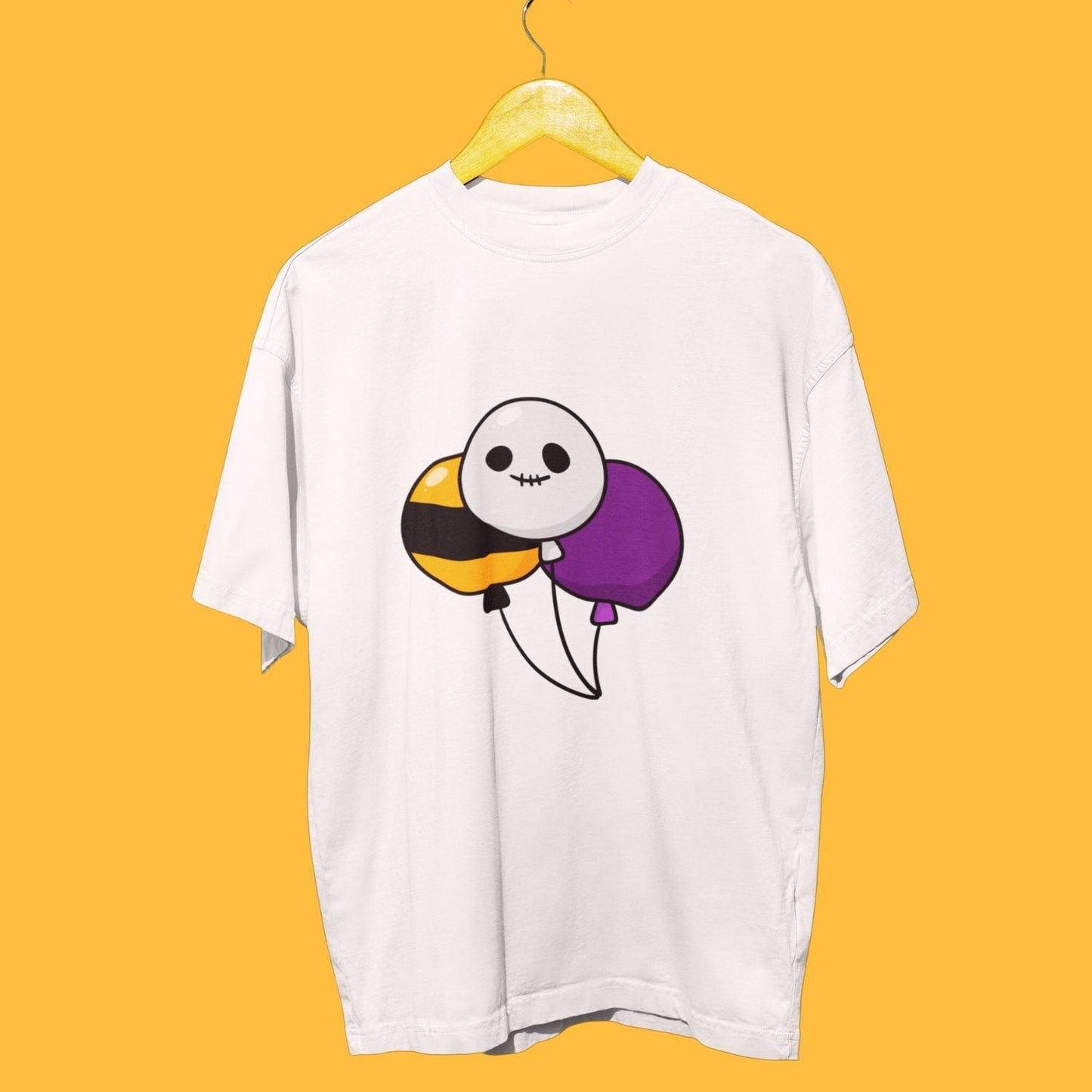 Halloween Spooky Vibes Women's Oversized T-shirt by RedBerry Cuddle, made from 100% cotton. This shirt features a fun 'Spooky Vibes' Halloween-themed design, offering a comfortable and relaxed fit for casual wear.