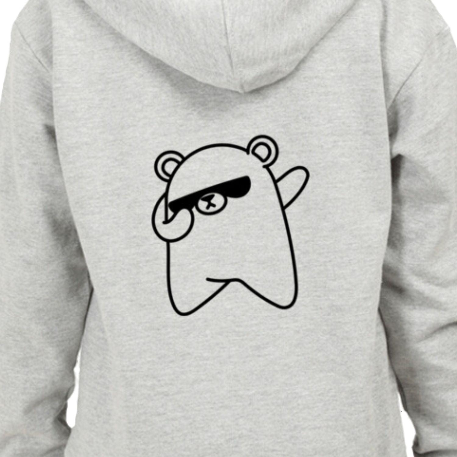 Yo Teddy Bear Kids Hooded Sweatshirt by RedBerry Cuddle, made from 100% cotton. This unisex hoodie features a playful teddy bear design with a 'Yo' slogan, providing a cute and cozy option for kids.