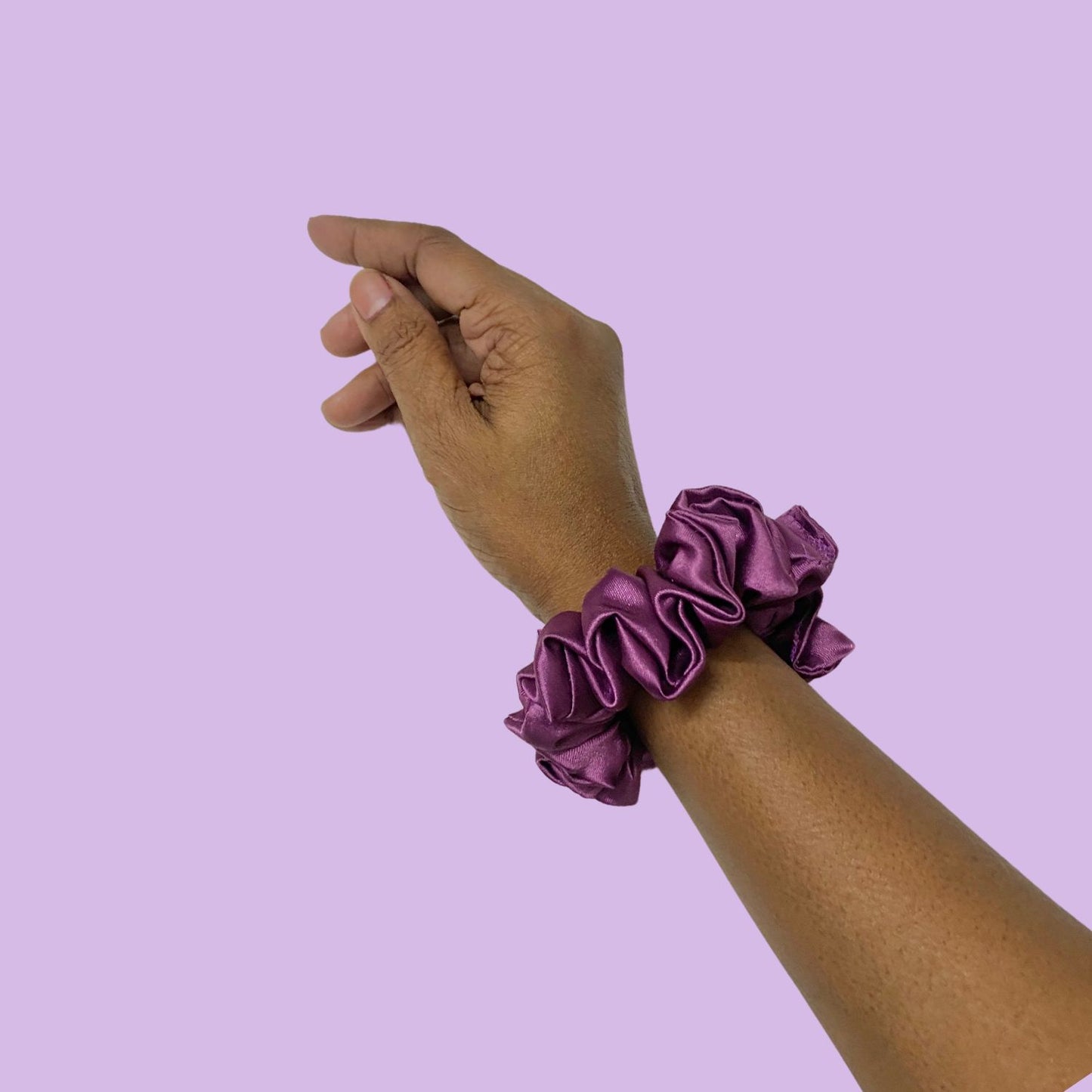 Mulberry Purple Scrunchie (Small Size) by RedBerry Cuddle, a compact hair accessory in a deep purple shade, perfect for a subtle and elegant touch.