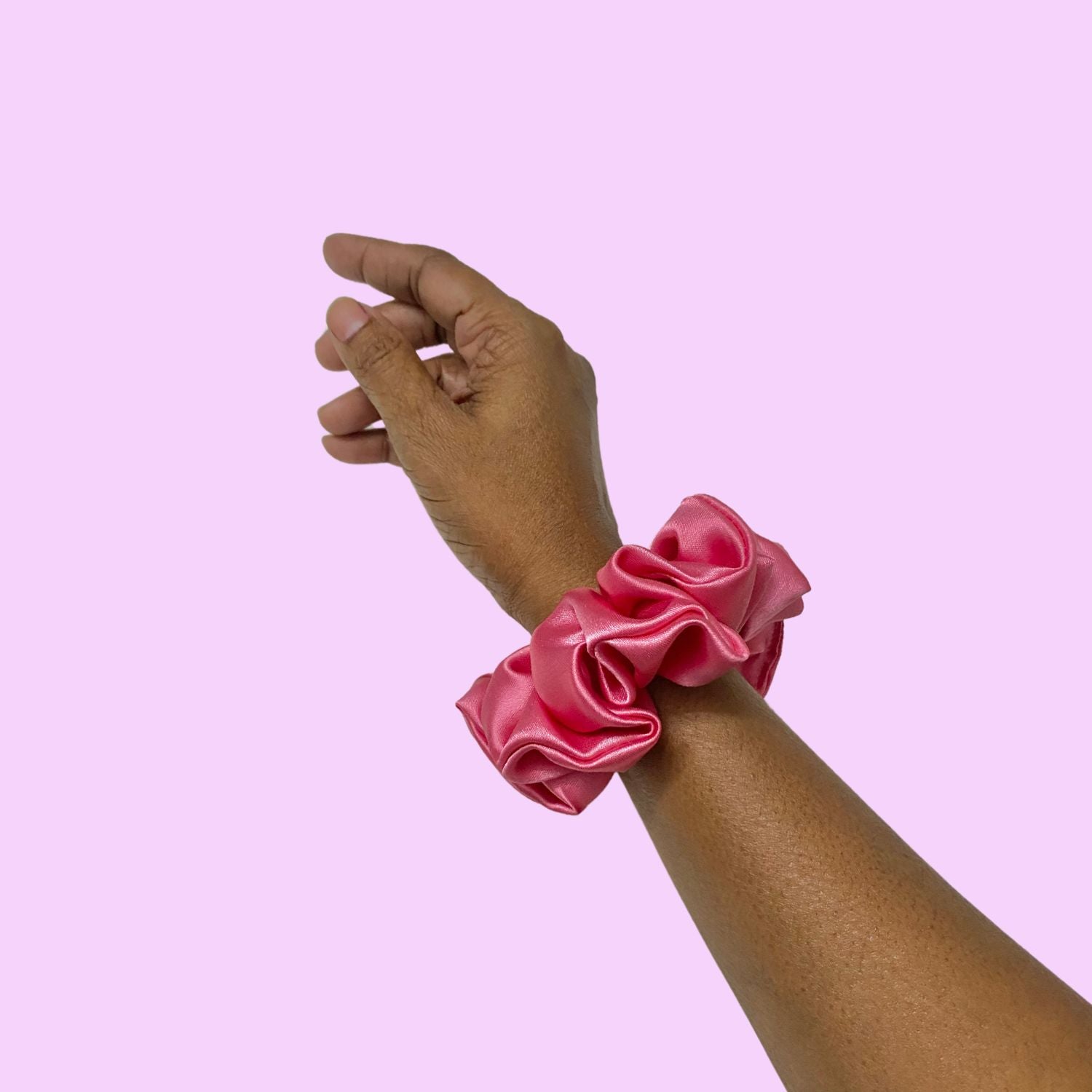 Bubblegum Pink Scrunchie (Medium Size) by RedBerry Cuddle, a soft and stylish hair accessory, perfect for enhancing any hairstyle with a touch of color.