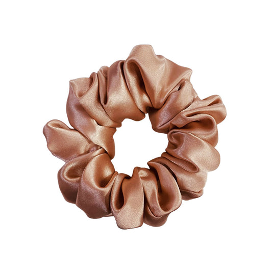 Rose Gold Medium Size Scrunchie by RedBerry Cuddle, a chic and elegant hair accessory designed for a secure and comfortable hold, perfect for adding a touch of sophistication to any hairstyle.