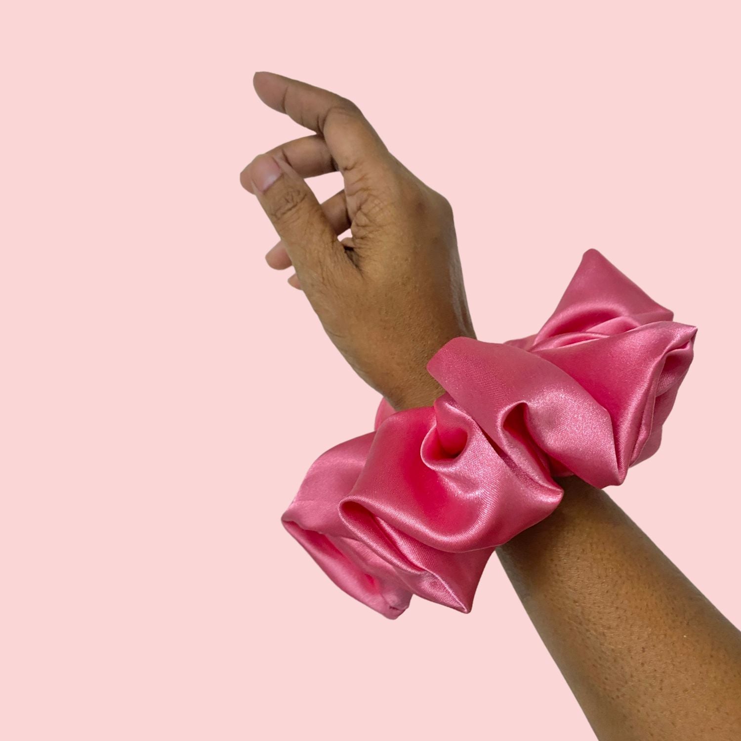 Bubblegum Pink Scrunchie (XL Size) by RedBerry Cuddle, an oversized, soft, and stylish hair accessory perfect for a bold and trendy look.