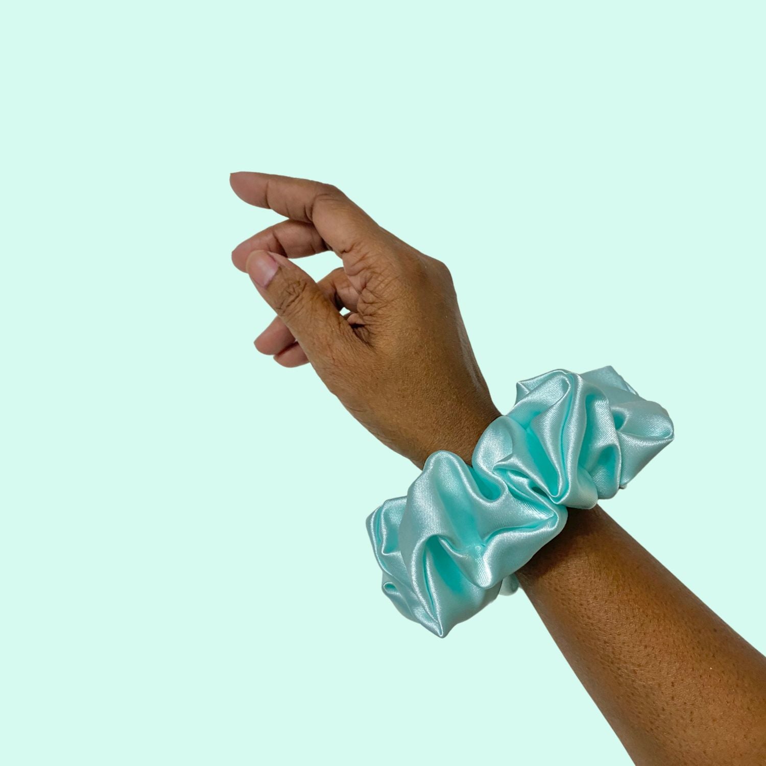 Ocean Blue Scrunchie (Large Size) by RedBerry Cuddle, a fashionable and durable hair accessory offering a secure and elegant fit.