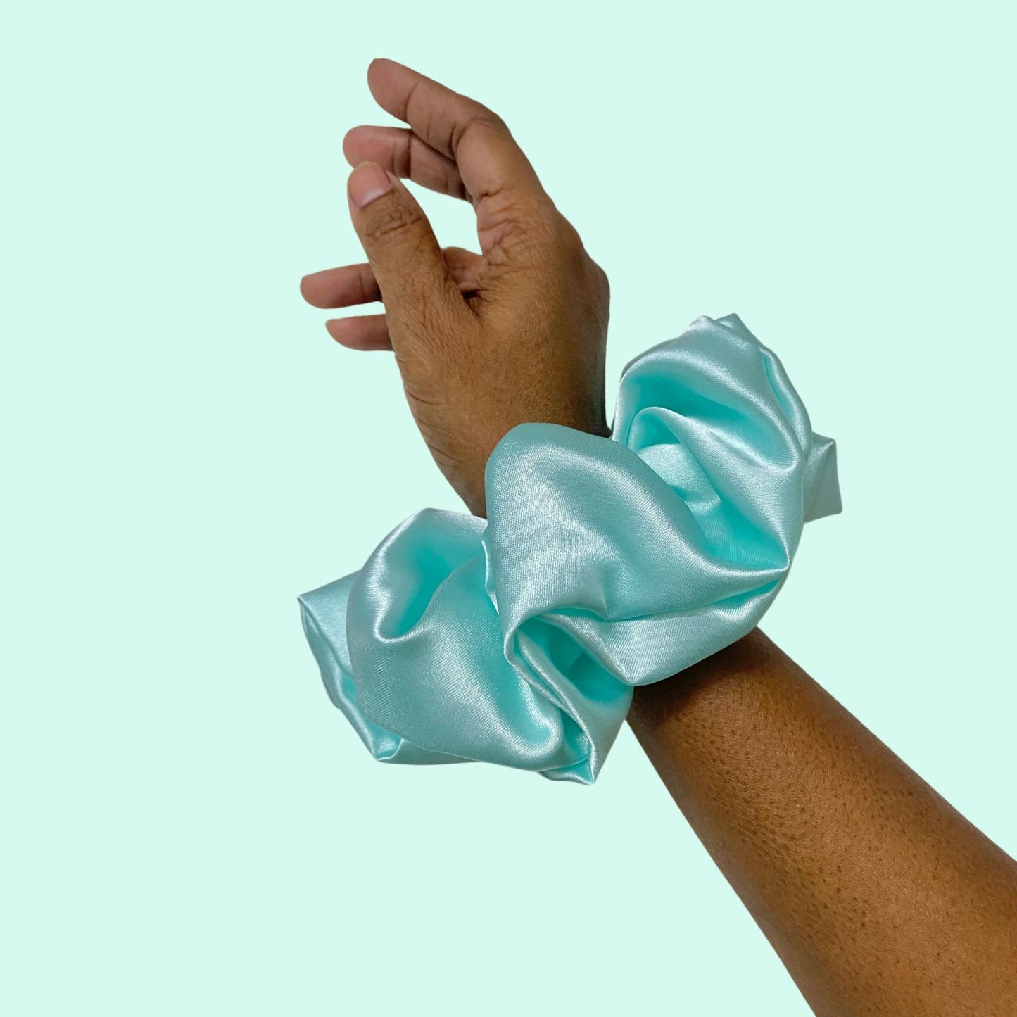 Ocean Blue Scrunchie (XL Size) by RedBerry Cuddle, an extra-large hair accessory with a vibrant blue color, designed for a stylish and comfortable hold.