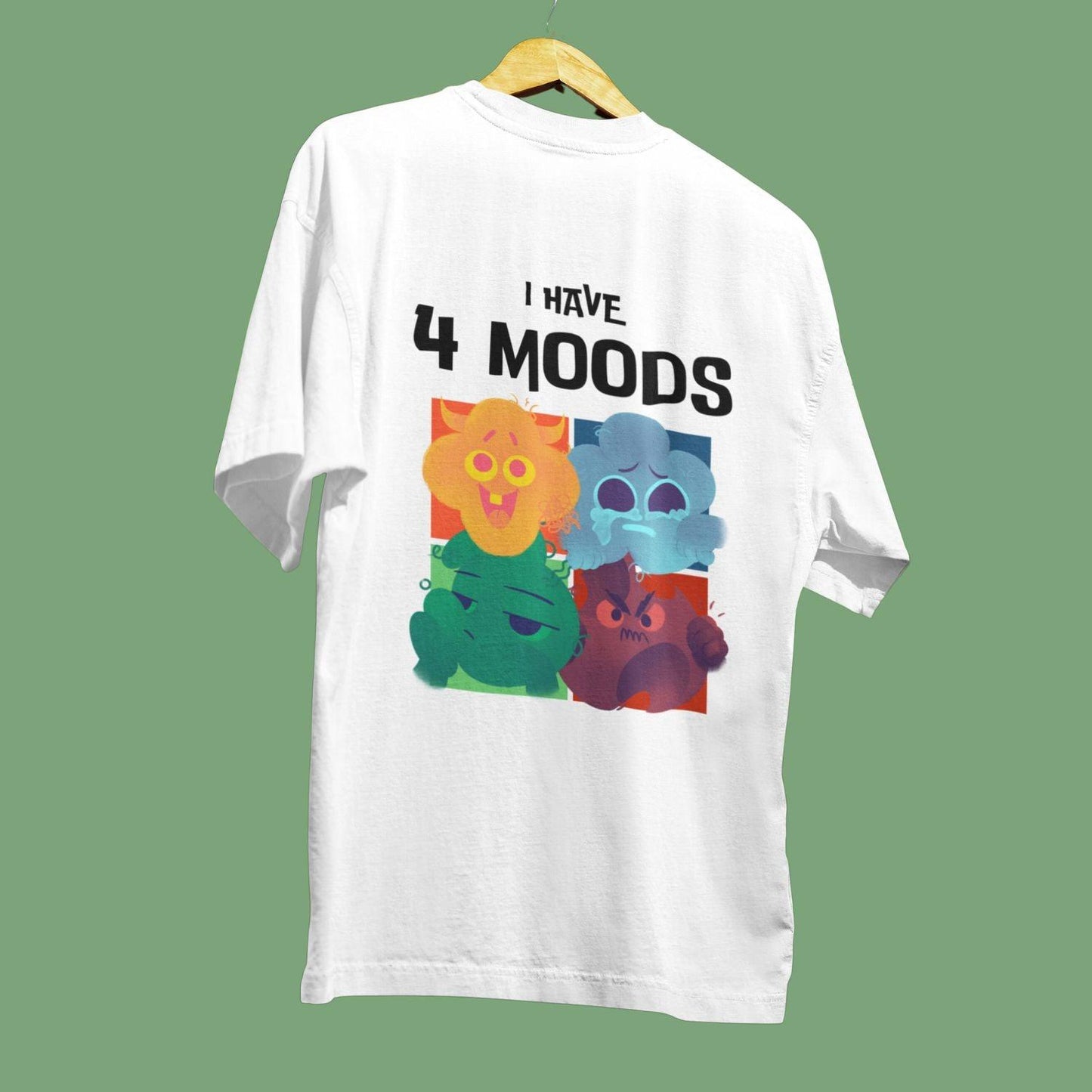 Mood Swing Women's Oversized T-shirt by RedBerry Cuddle, made from 100% cotton. This shirt features a playful 'Mood Swing' design, offering a comfortable and relaxed fit.