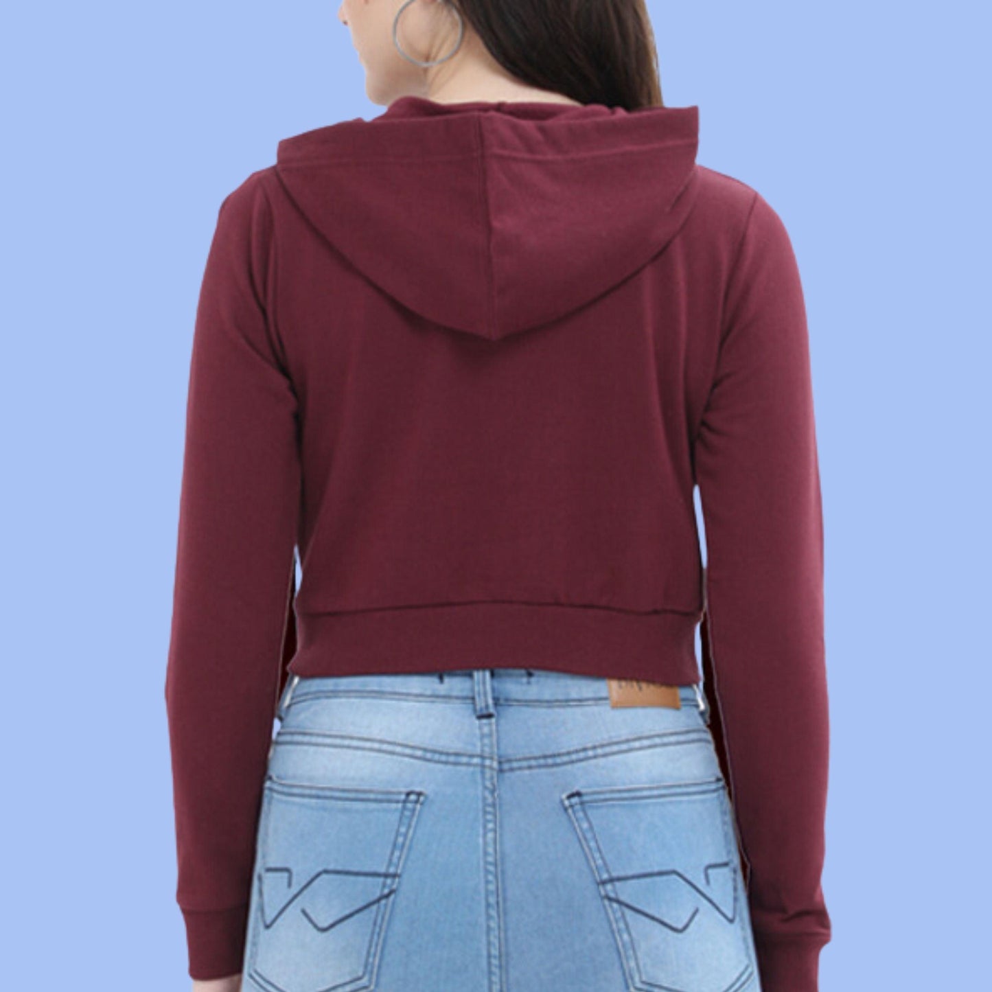 Cute Reader Women's Crop Hoodie by RedBerry Cuddle, featuring a whimsical 'Cute Reader' design. This cozy hoodie combines comfort and style, perfect for book lovers.