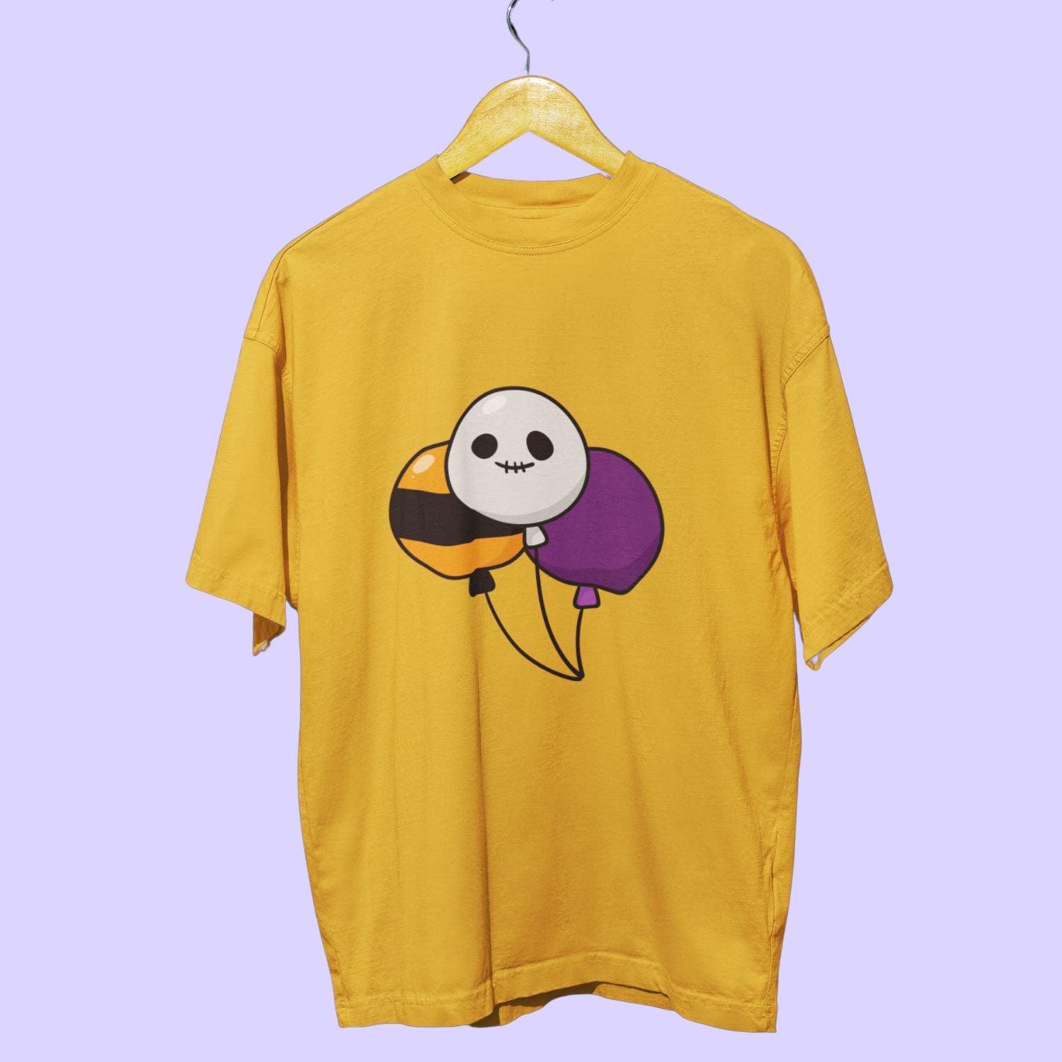 Halloween Spooky Vibes Women's Oversized T-shirt by RedBerry Cuddle, made from 100% cotton. This shirt features a fun 'Spooky Vibes' Halloween-themed design, offering a comfortable and relaxed fit for casual wear.