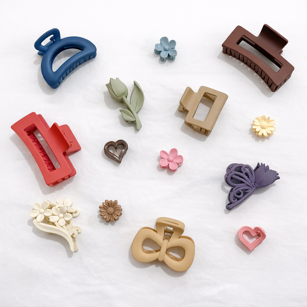 Hair Claw - Combo 8 (1 Big, 3 Medium, 3 Floral, 2 Mini)