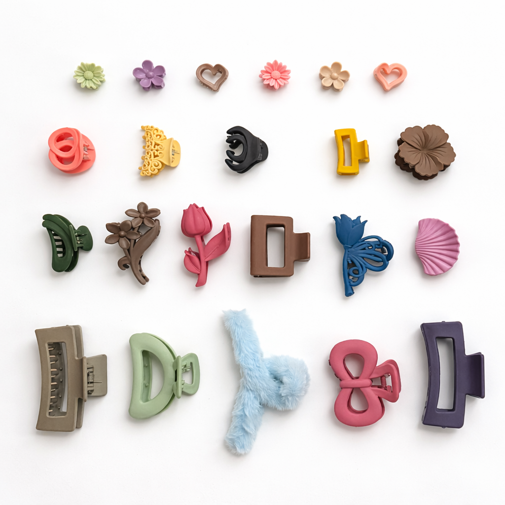 Hair Claw - Combo 1 (1 Big, 1 Fluffy, 1 Medium, 2 Floral, 2 Small, 3 Mini)