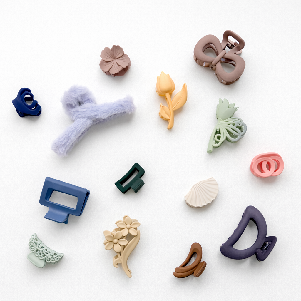 Hair Claw - Combo 10 (1 Fluffy, 2 Floral, 3 Medium, 5 Small)