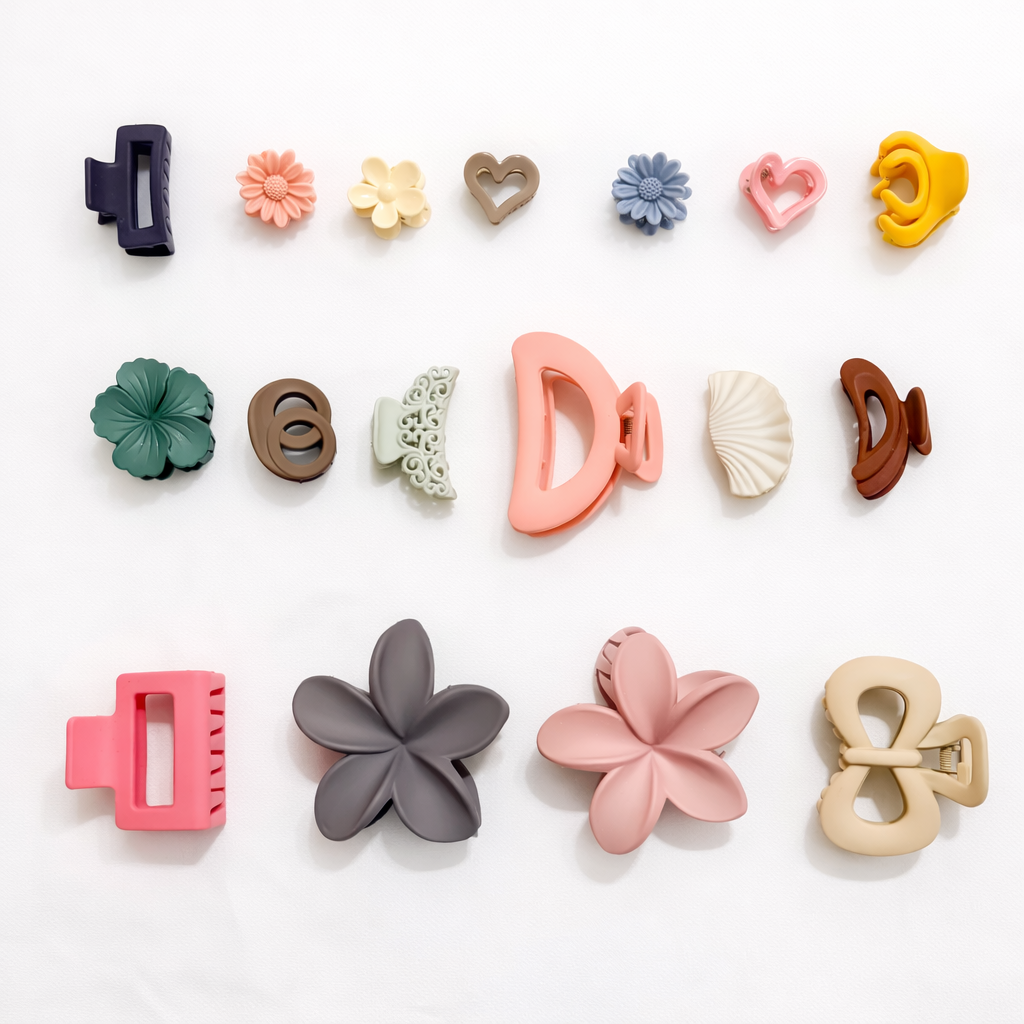 Hair Claw - Combo 3 (1 Big Floral, 2 Medium, 2 Small, 5 Mini)