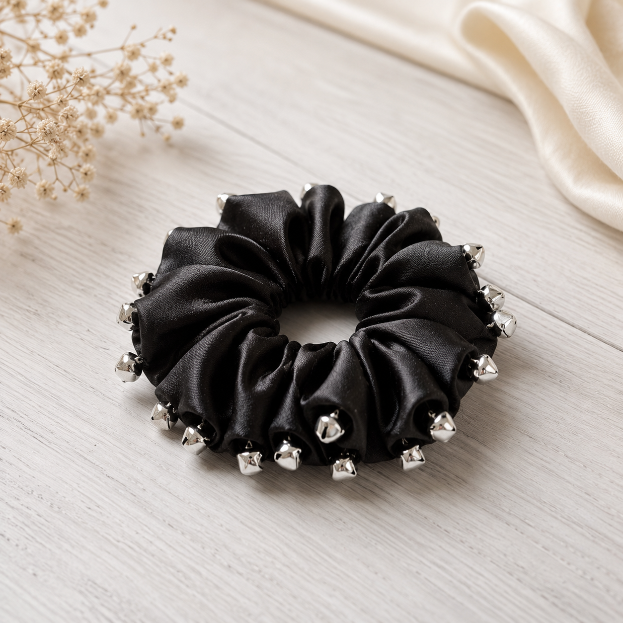Black Ghungroo Scrunchie