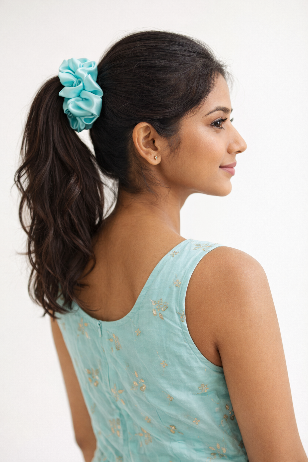 Ocean Blue Scrunchie - L