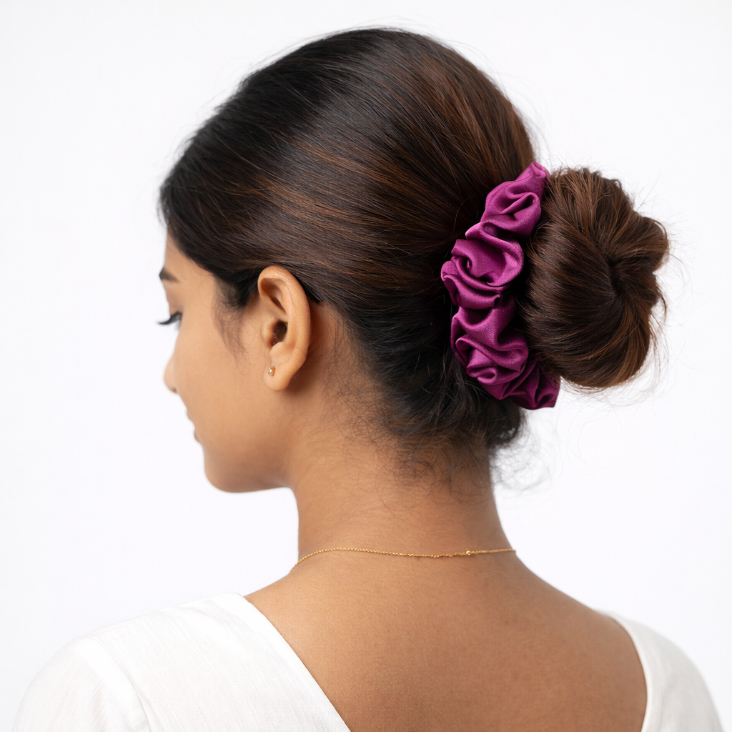 Plain Satin Scrunchies