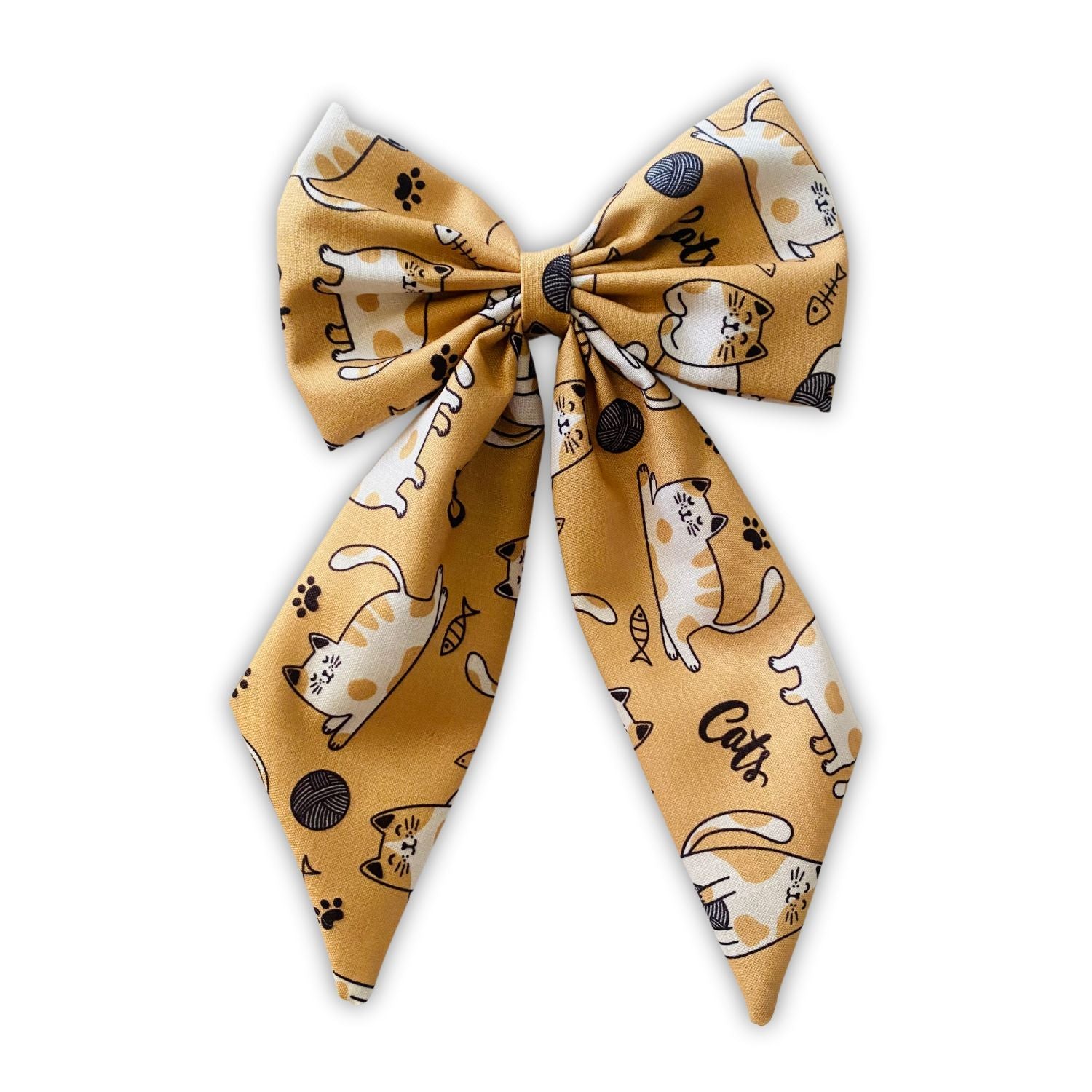 Cat Midi Tail Hair Bow by RedBerry Cuddle. A stylish and elegant hair accessory featuring a midi-length bow with a cat-ear-inspired design, crafted from soft, high-quality fabric for a secure and fashionable look.