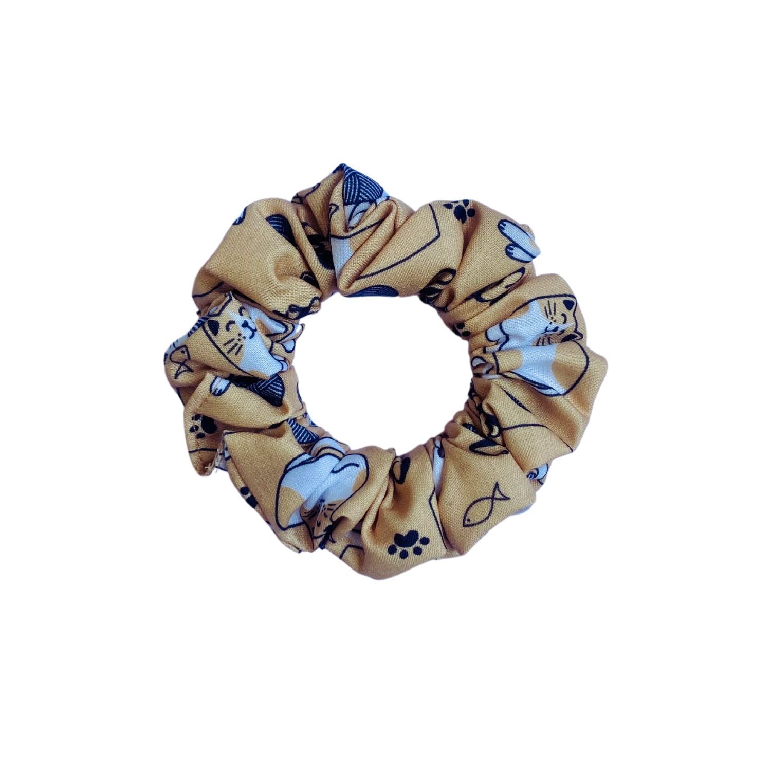 Cat Scrunchie by RedBerry Cuddle. A cute and stylish hair accessory featuring a charming cat-inspired design, crafted from high-quality fabric for a secure and comfortable hold.
