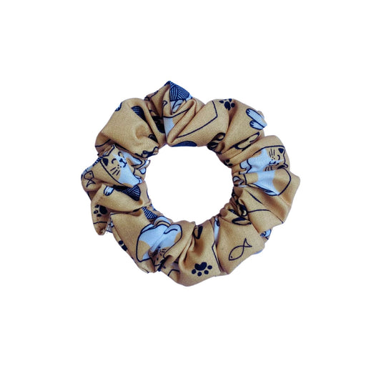 Cat Scrunchie by RedBerry Cuddle. A cute and stylish hair accessory featuring a charming cat-inspired design, crafted from high-quality fabric for a secure and comfortable hold.