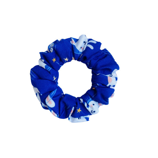 Bunny Space Scrunchie by RedBerry Cuddle. A whimsical and adorable hair accessory featuring a playful bunny and space-themed design, crafted from high-quality fabric for a secure and stylish hold.