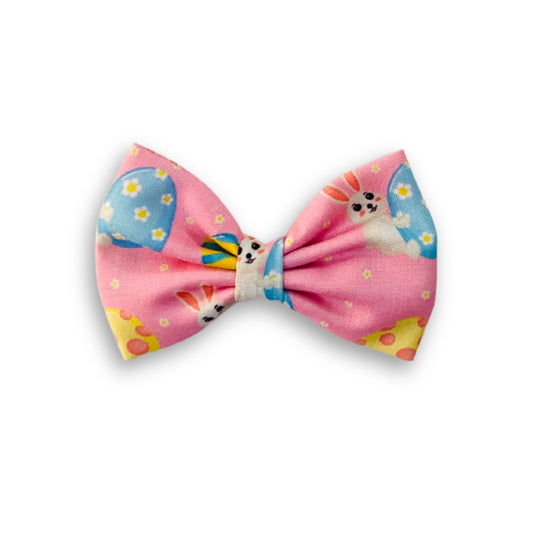 Easter Egg Classic Hair Bow by RedBerry Cuddle. A festive and charming hair accessory featuring a classic bow with a delightful Easter egg-inspired design, crafted from high-quality fabric for a secure and stylish look.