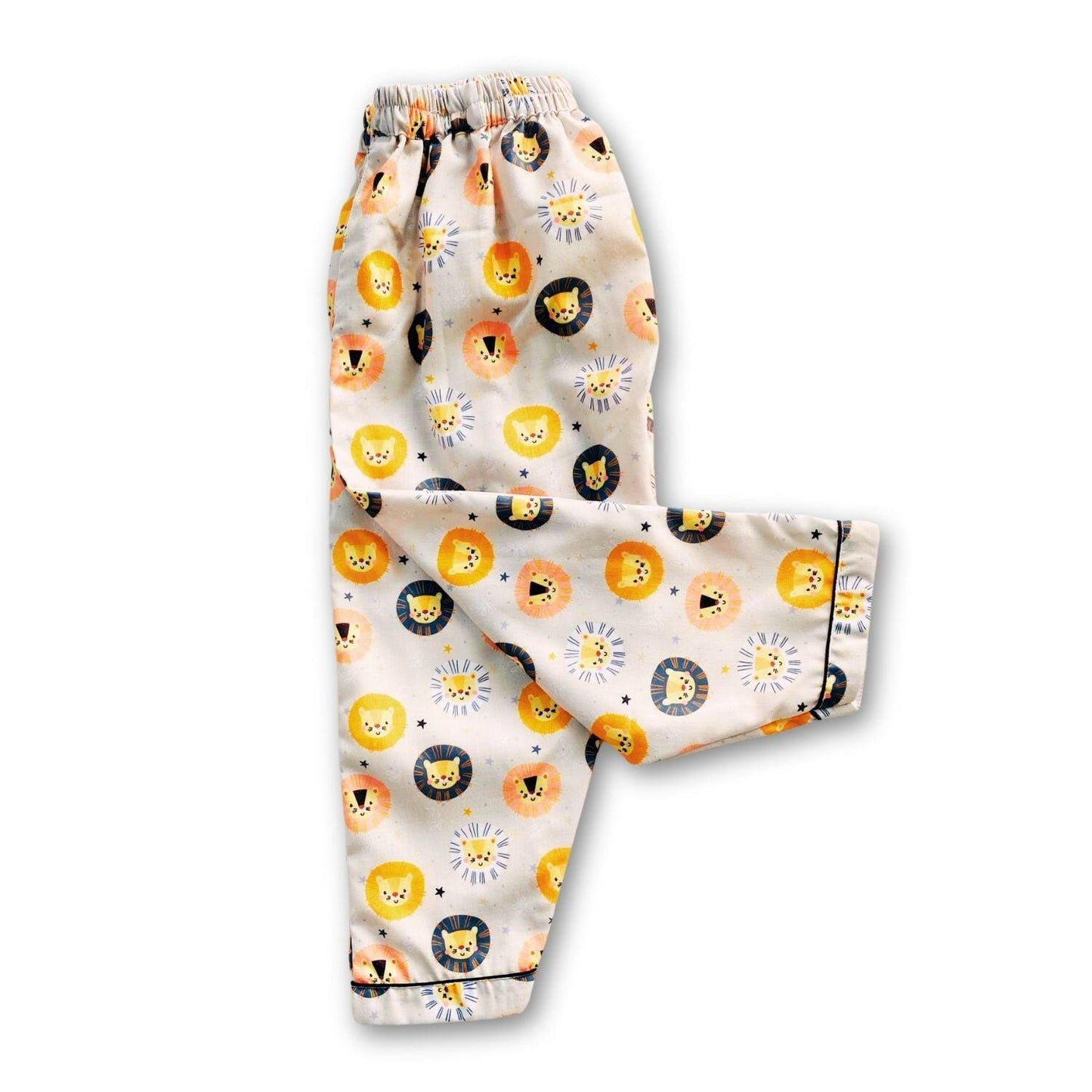 Lion Pajama Set by RedBerry Cuddle, made from 100% cotton. A playful and soft unisex pajama set for kids, featuring a charming lion design, perfect for comfortable sleep and cozy nights.